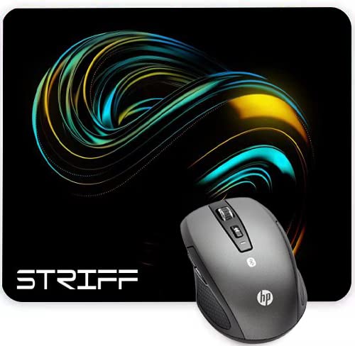 STRIFF Mousepad Mouse Mat 230X190X2mm Mouse Pad Gaming/Mouse pad for Laptop Non-Slip Rubber Base, Waterproof Surface, Premium-Textured, Compatible with Laser and Optical Mice(Black)(Pack of 2)