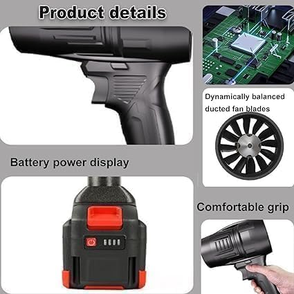 primehaven Turbodry Car Dryer, Turboglass Car Blower, Turbo Glass Blower, Portable Cordless Turbodry Plus Car Dryer, High Pressure Air Blower, Handheld Powerful Car Dryer|Rechargeable (Turbodry Car Dryer)(Double battery)