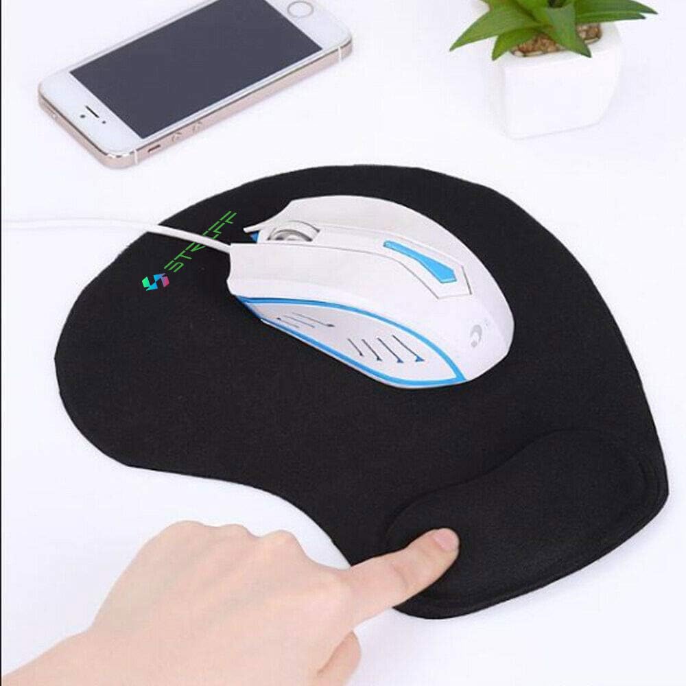 STRIFF Mousepad Mouse Mat 230X190X2mm Mouse Pad Gaming/Mouse pad for Laptop Non-Slip Rubber Base, Waterproof Surface, Premium-Textured, Compatible with Laser and Optical Mice(Black)(Pack of 2)