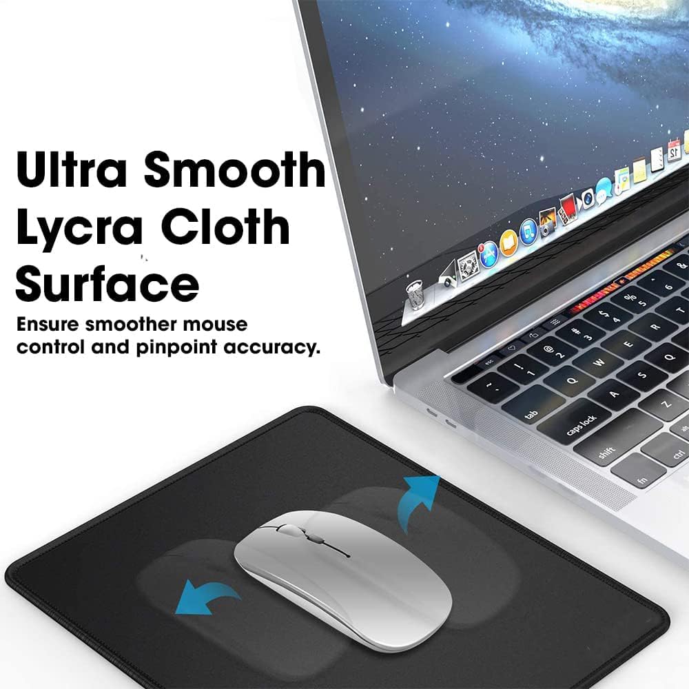 STRIFF Mousepad Mouse Mat 230X190X2mm Mouse Pad Gaming/Mouse pad for Laptop Non-Slip Rubber Base, Waterproof Surface, Premium-Textured, Compatible with Laser and Optical Mice(Black)(Pack of 2)
