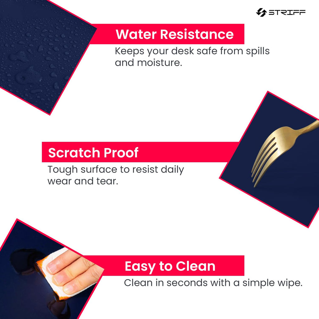 STRIFF Mousepad Mouse Mat 230X190X2mm Mouse Pad Gaming/Mouse pad for Laptop Non-Slip Rubber Base, Waterproof Surface, Premium-Textured, Compatible with Laser and Optical Mice(Black)(Pack of 2)