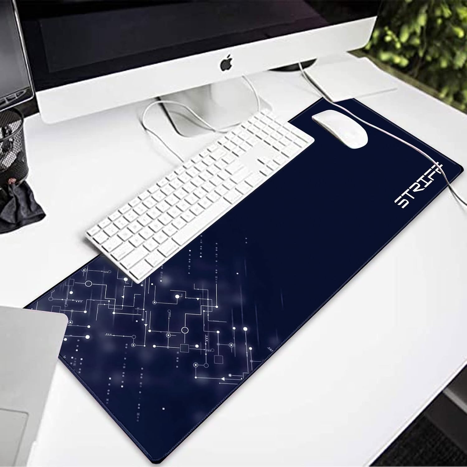 STRIFF Mousepad Mouse Mat 230X190X2mm Mouse Pad Gaming/Mouse pad for Laptop Non-Slip Rubber Base, Waterproof Surface, Premium-Textured, Compatible with Laser and Optical Mice(Black)(Pack of 2)