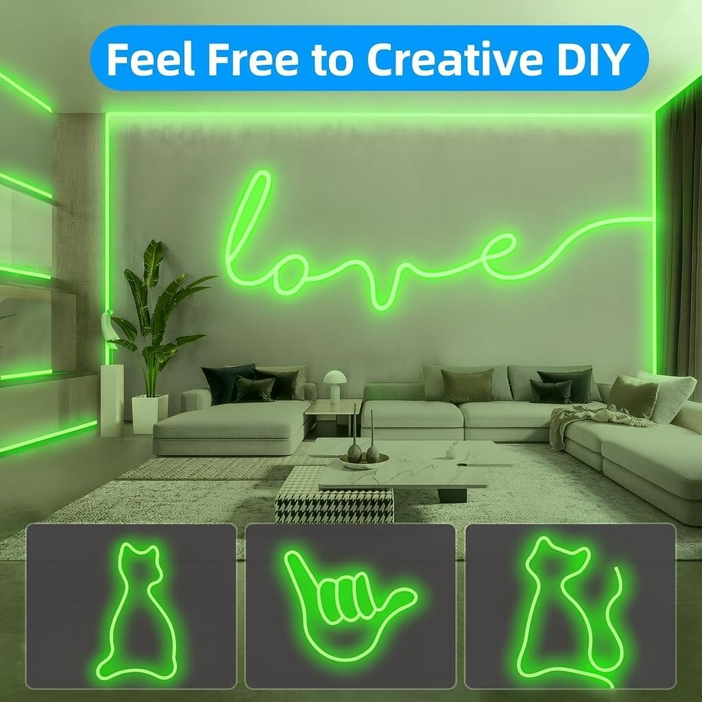 16.4 Feet Neon LED Strip Lights, with 12V Adapter, Waterproof IP65, Silicone Flexible Rope Light for Home Décor | Led Strip Lights | Neon Lights | Strip Lights | 5 Meter | (WARM-WHITE02)