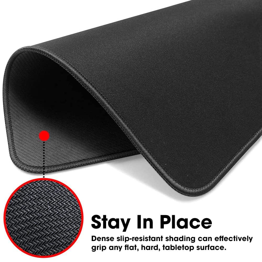 STRIFF Mousepad Mouse Mat 230X190X2mm Mouse Pad Gaming/Mouse pad for Laptop Non-Slip Rubber Base, Waterproof Surface, Premium-Textured, Compatible with Laser and Optical Mice(Black)(Pack of 2)