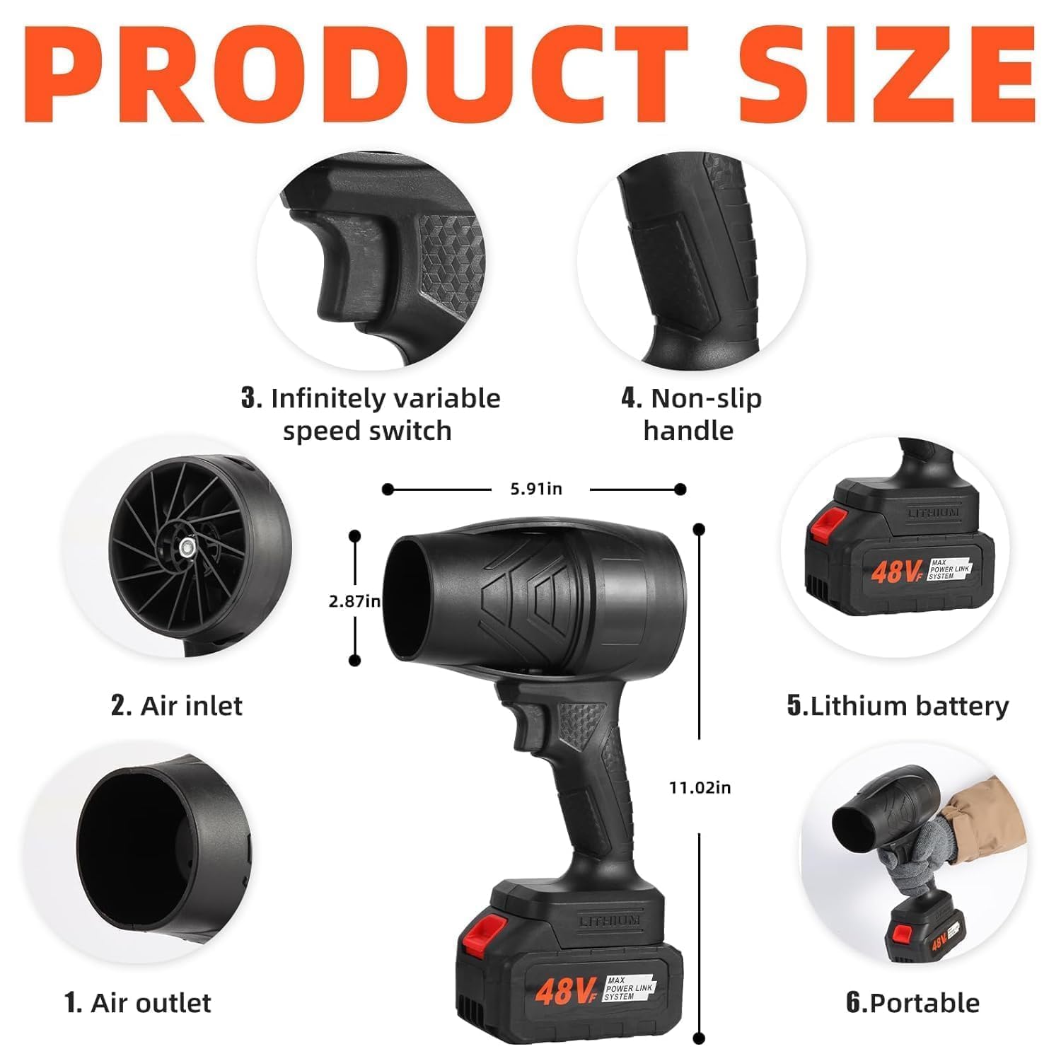 primehaven Turbodry Car Dryer, Turboglass Car Blower, Turbo Glass Blower, Portable Cordless Turbodry Plus Car Dryer, High Pressure Air Blower, Handheld Powerful Car Dryer|Rechargeable (Turbodry Car Dryer)(Double battery)