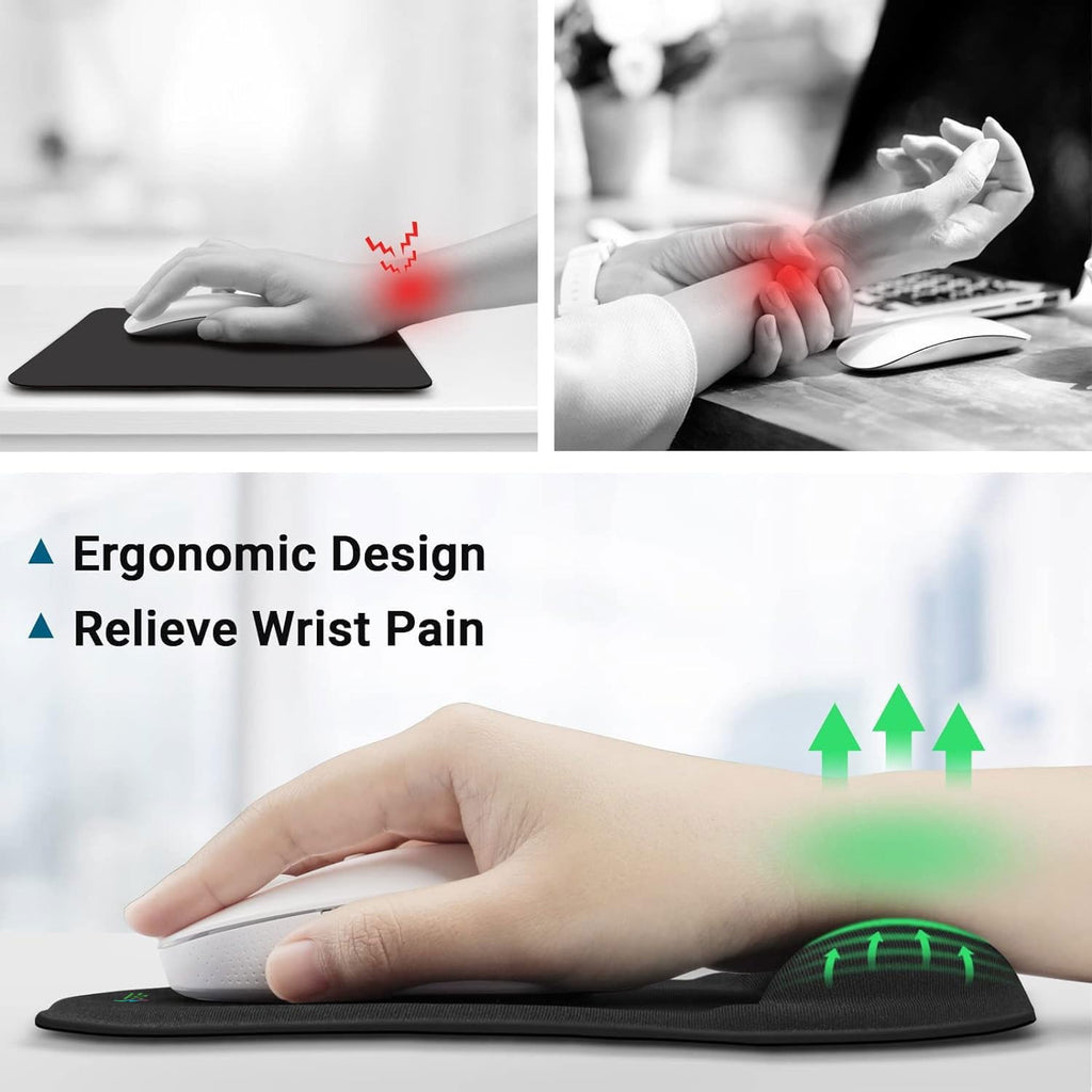 STRIFF Mousepad Mouse Mat 230X190X2mm Mouse Pad Gaming/Mouse pad for Laptop Non-Slip Rubber Base, Waterproof Surface, Premium-Textured, Compatible with Laser and Optical Mice(Black)(Pack of 2)