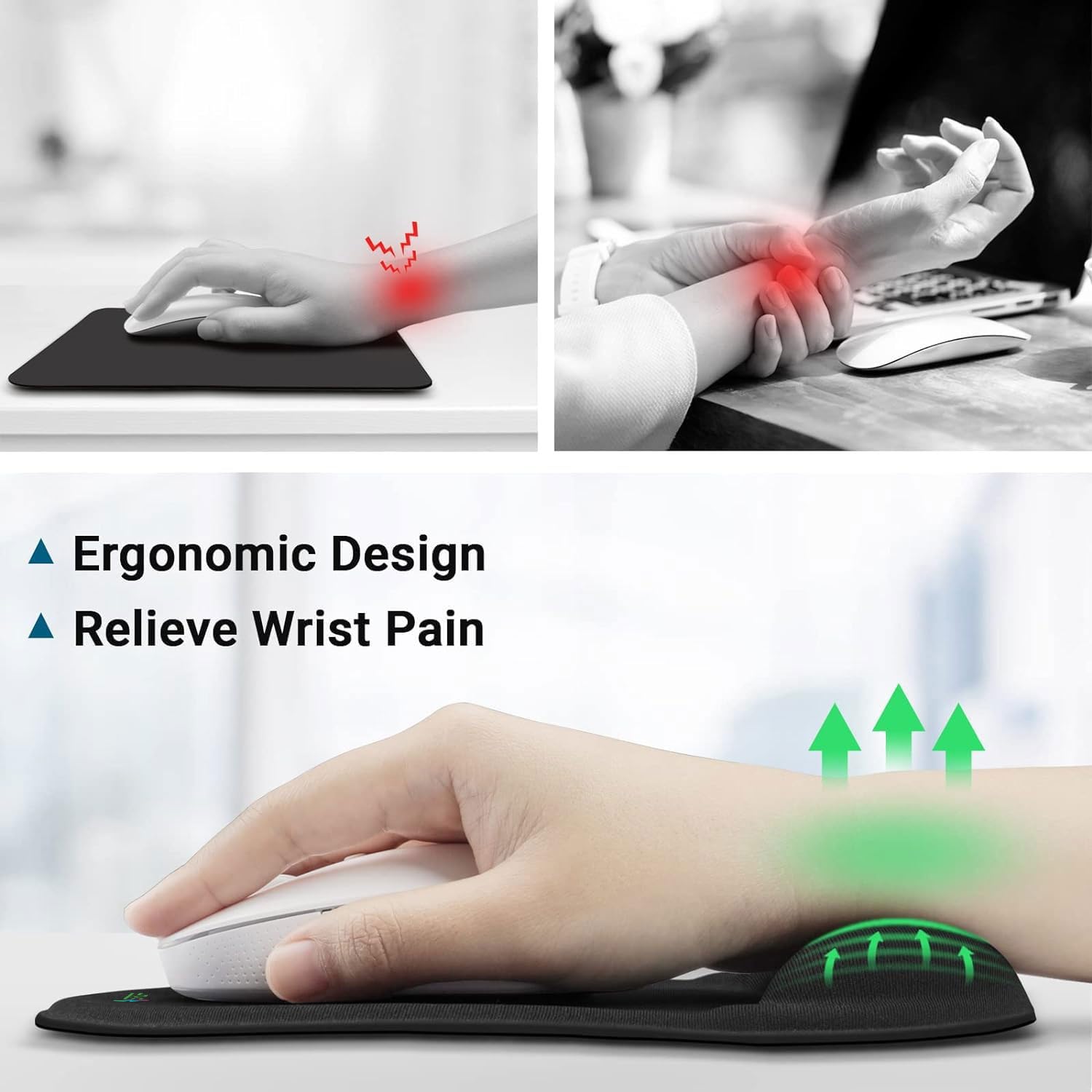 STRIFF Mousepad Mouse Mat 230X190X2mm Mouse Pad Gaming/Mouse pad for Laptop Non-Slip Rubber Base, Waterproof Surface, Premium-Textured, Compatible with Laser and Optical Mice(Black)(Pack of 2)