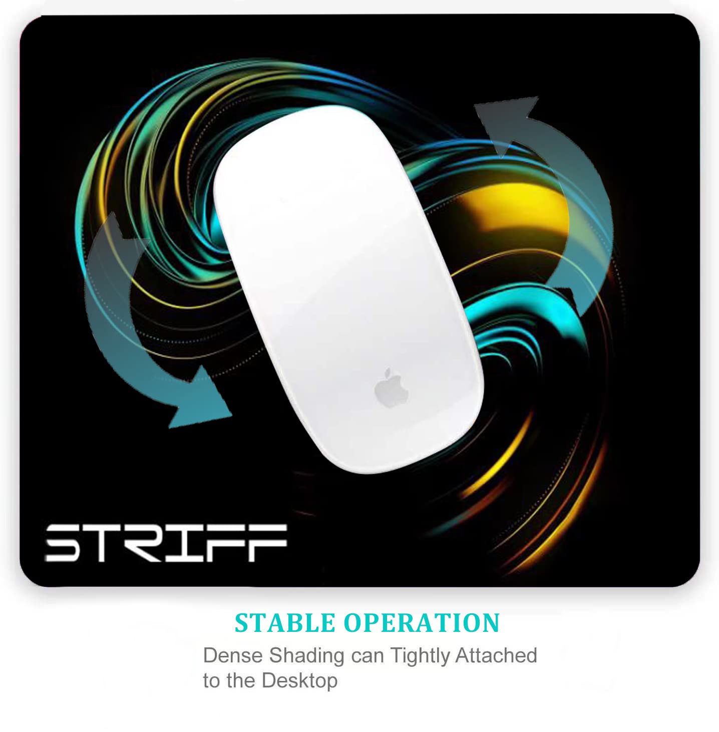 STRIFF Mousepad Mouse Mat 230X190X2mm Mouse Pad Gaming/Mouse pad for Laptop Non-Slip Rubber Base, Waterproof Surface, Premium-Textured, Compatible with Laser and Optical Mice(Black)(Pack of 2)