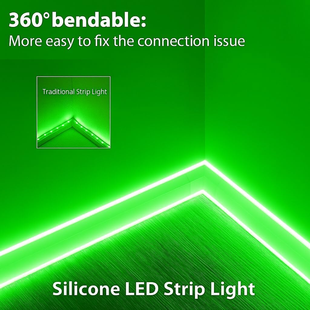 16.4 Feet Neon LED Strip Lights, with 12V Adapter, Waterproof IP65, Silicone Flexible Rope Light for Home Décor | Led Strip Lights | Neon Lights | Strip Lights | 5 Meter | (WARM-WHITE02)