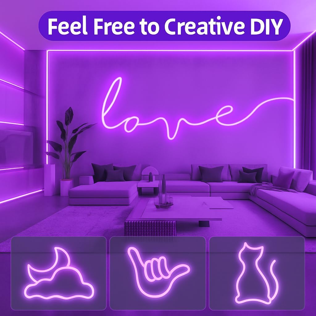 16.4 Feet Neon LED Strip Lights, with 12V Adapter, Waterproof IP65, Silicone Flexible Rope Light for Home Décor | Led Strip Lights | Neon Lights | Strip Lights | 5 Meter | (WARM-WHITE02)