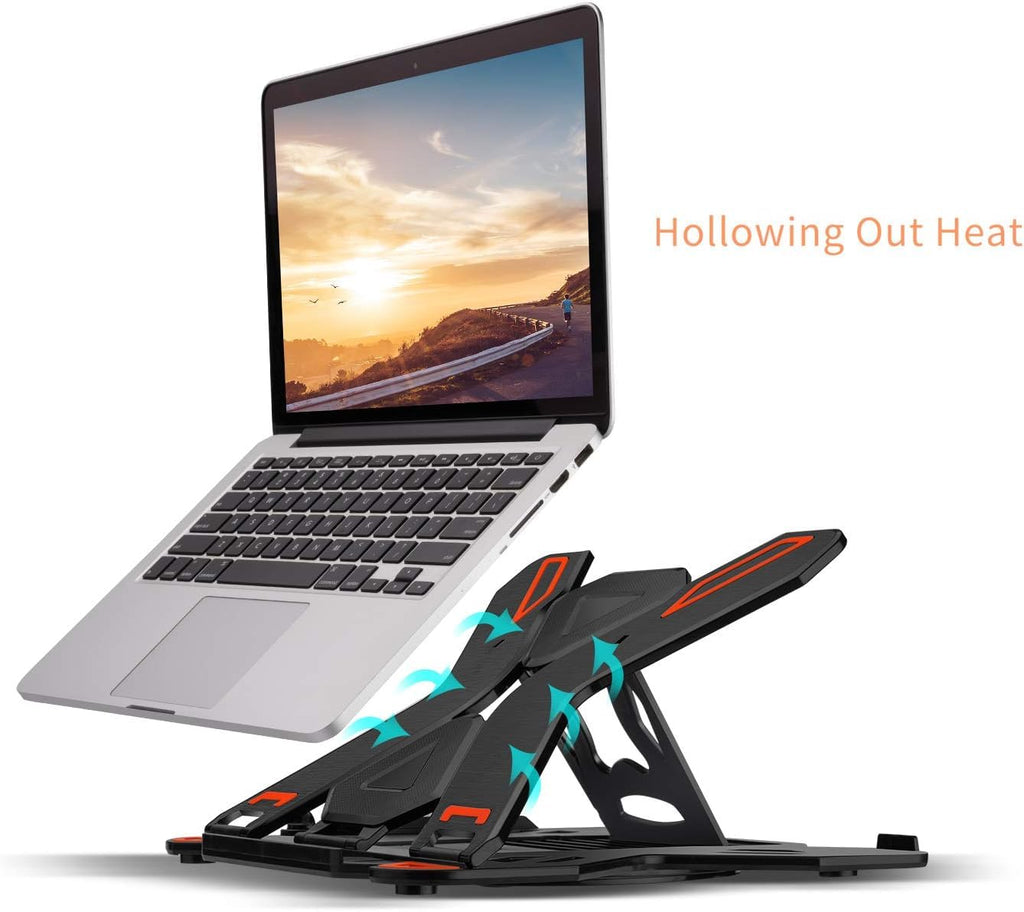 STRIFF Laptop Tabletop Stand, Adjustable Laptop Computer Stand, Multi-Angle, Portable Foldable Laptop Riser Notebook Holder Compatible for 9 to 15.6 Laptops (Black)
