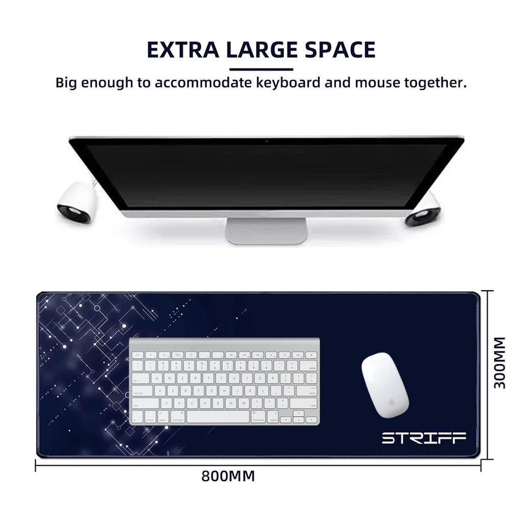 STRIFF Mousepad Mouse Mat 230X190X2mm Mouse Pad Gaming/Mouse pad for Laptop Non-Slip Rubber Base, Waterproof Surface, Premium-Textured, Compatible with Laser and Optical Mice(Black)(Pack of 2)