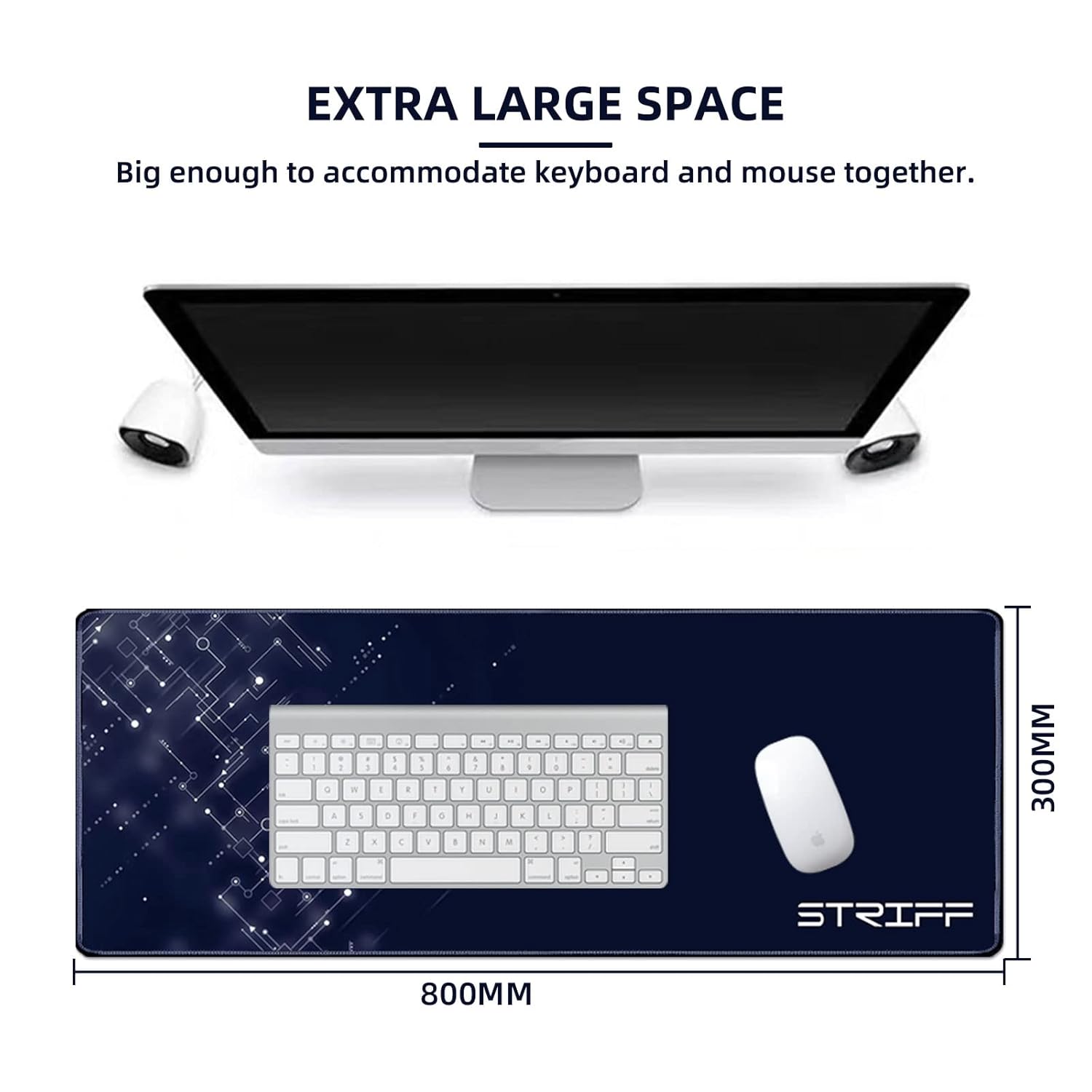 STRIFF Mousepad Mouse Mat 230X190X2mm Mouse Pad Gaming/Mouse pad for Laptop Non-Slip Rubber Base, Waterproof Surface, Premium-Textured, Compatible with Laser and Optical Mice(Black)(Pack of 2)