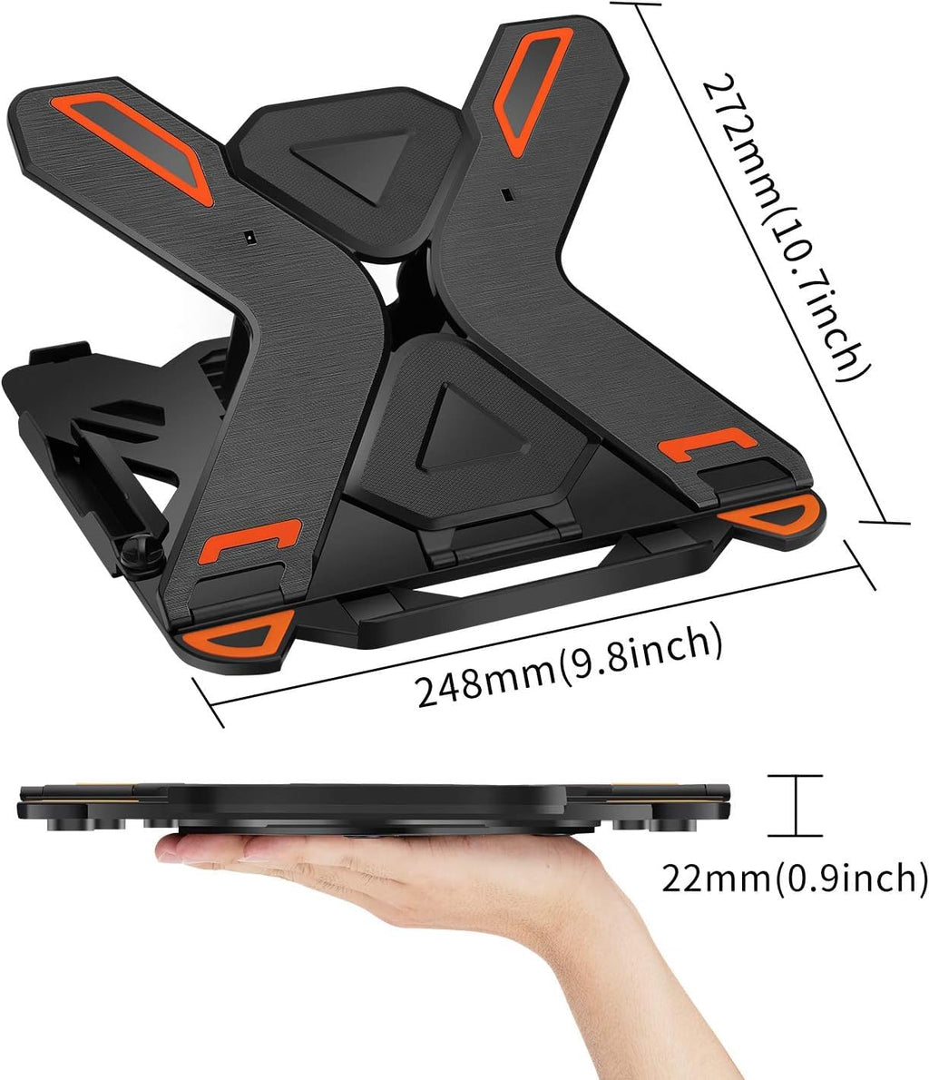 STRIFF Laptop Tabletop Stand, Adjustable Laptop Computer Stand, Multi-Angle, Portable Foldable Laptop Riser Notebook Holder Compatible for 9 to 15.6 Laptops (Black)