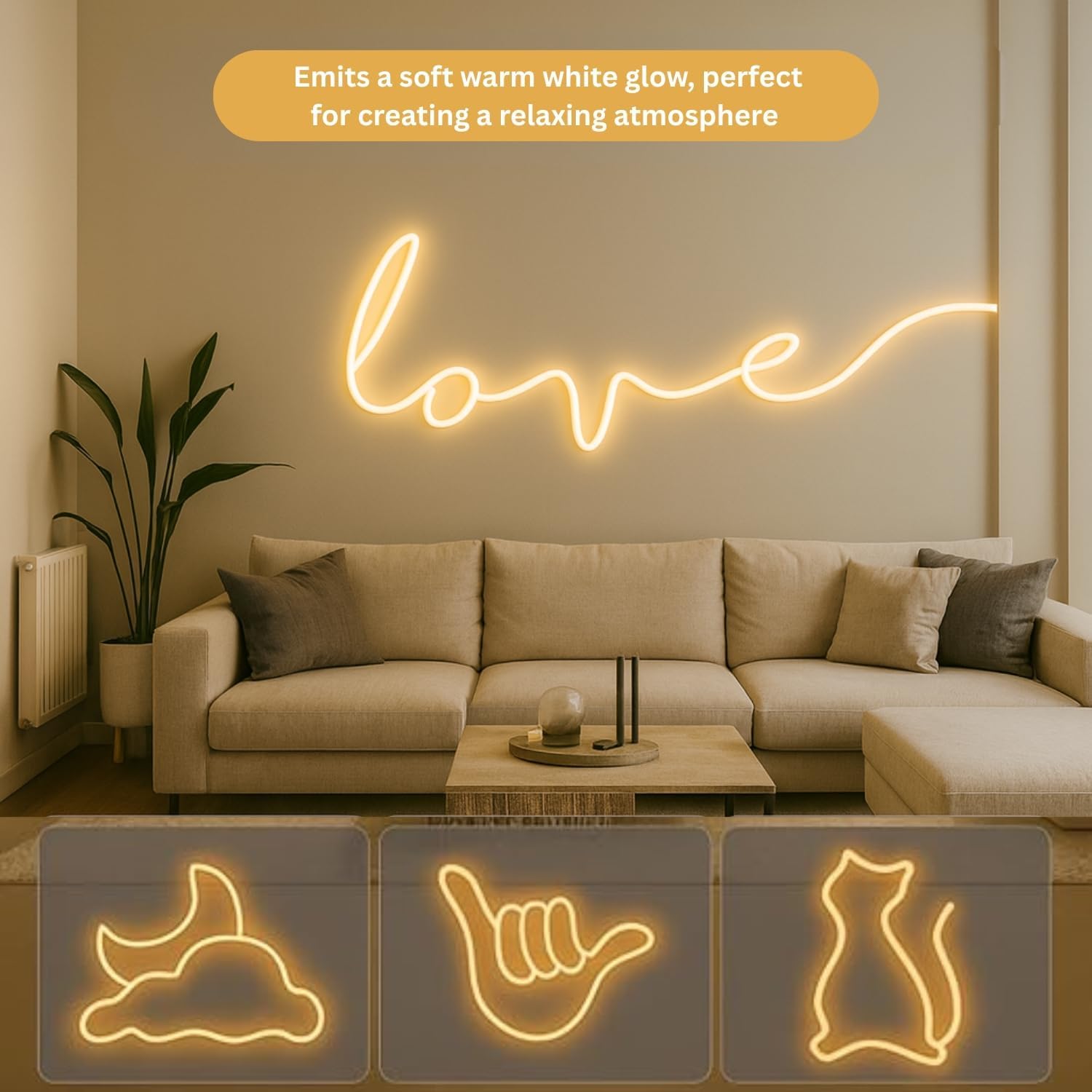 16.4 Feet Neon LED Strip Lights, with 12V Adapter, Waterproof IP65, Silicone Flexible Rope Light for Home Décor | Led Strip Lights | Neon Lights | Strip Lights | 5 Meter | (WARM-WHITE02)