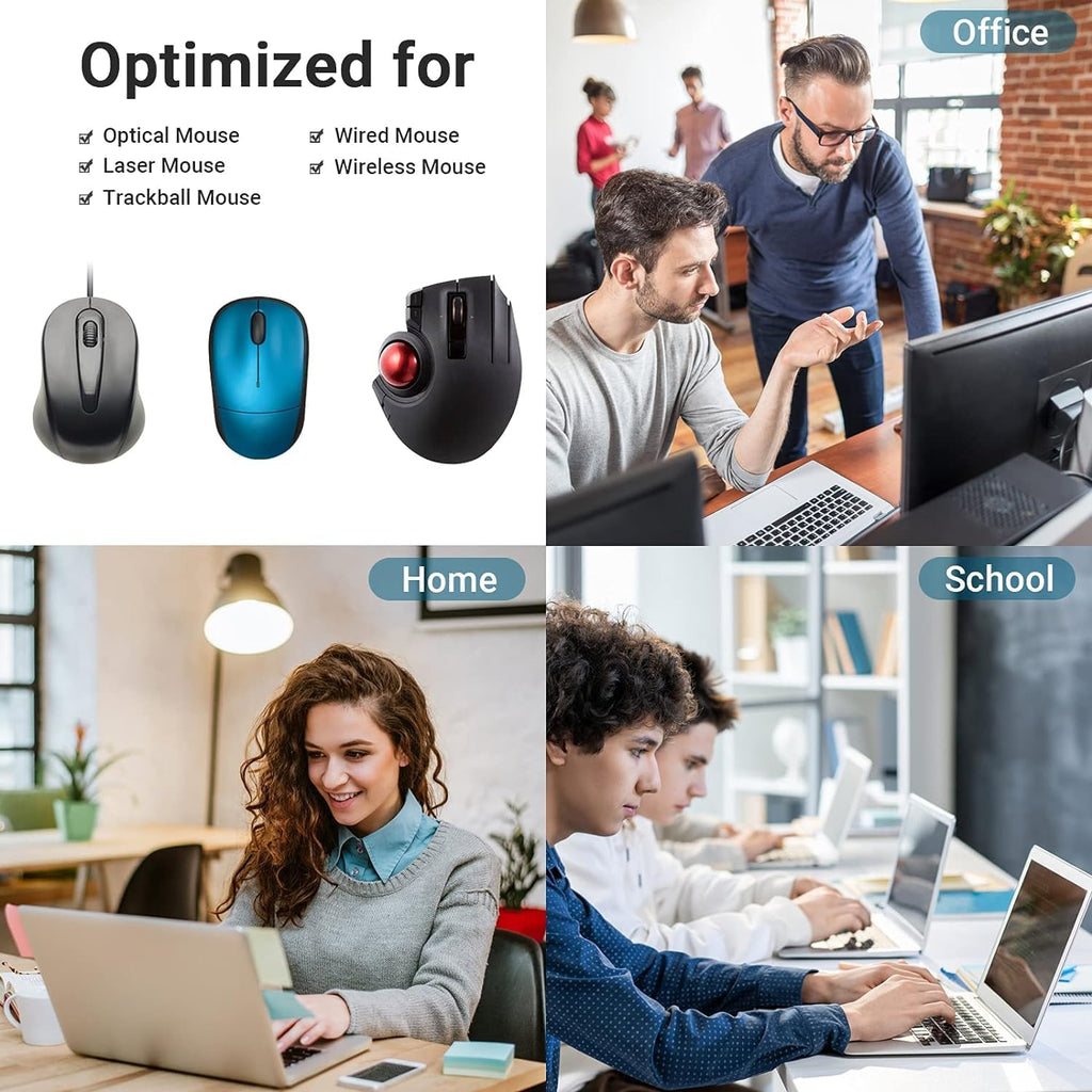 STRIFF Mousepad Mouse Mat 230X190X2mm Mouse Pad Gaming/Mouse pad for Laptop Non-Slip Rubber Base, Waterproof Surface, Premium-Textured, Compatible with Laser and Optical Mice(Black)(Pack of 2)