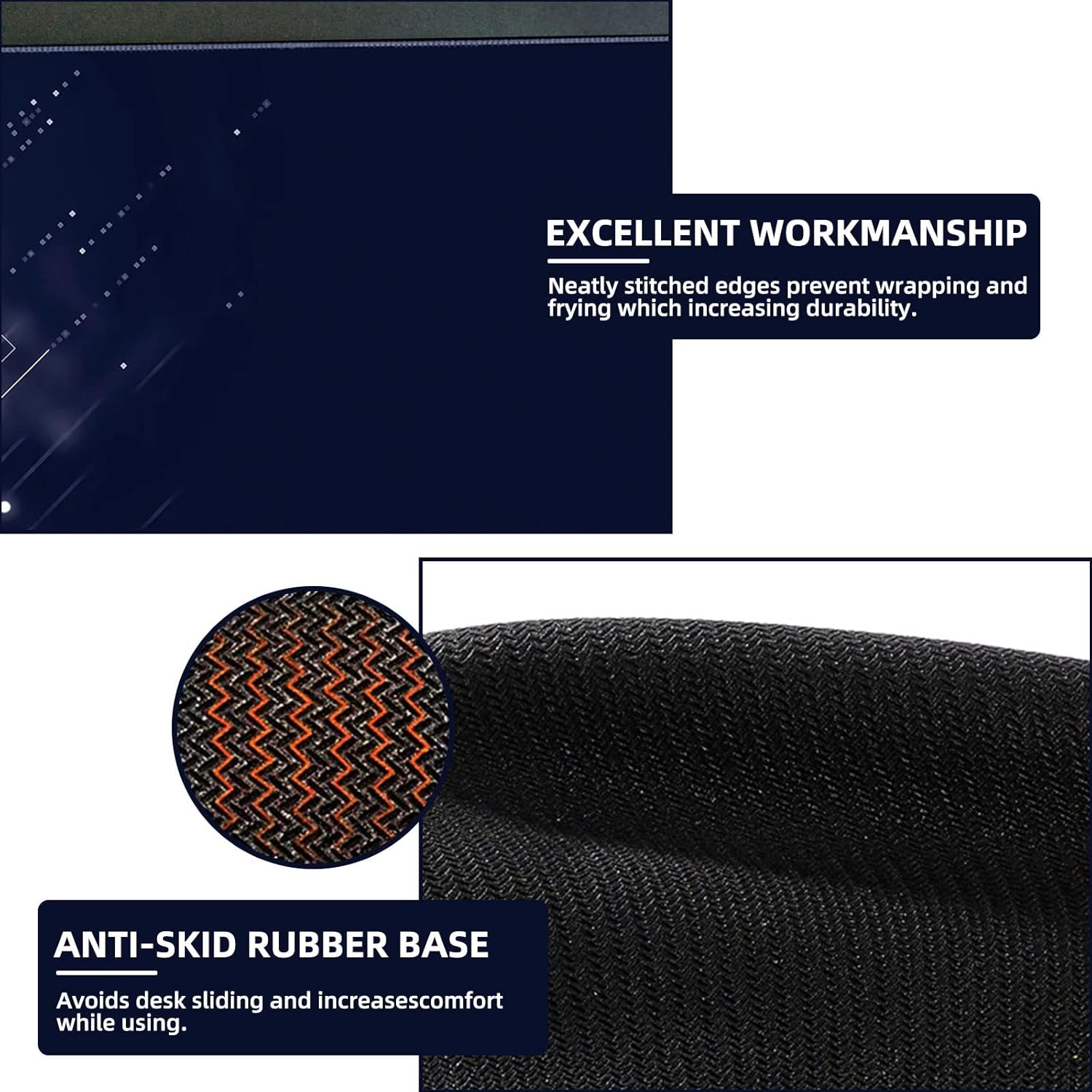 STRIFF Mousepad Mouse Mat 230X190X2mm Mouse Pad Gaming/Mouse pad for Laptop Non-Slip Rubber Base, Waterproof Surface, Premium-Textured, Compatible with Laser and Optical Mice(Black)(Pack of 2)