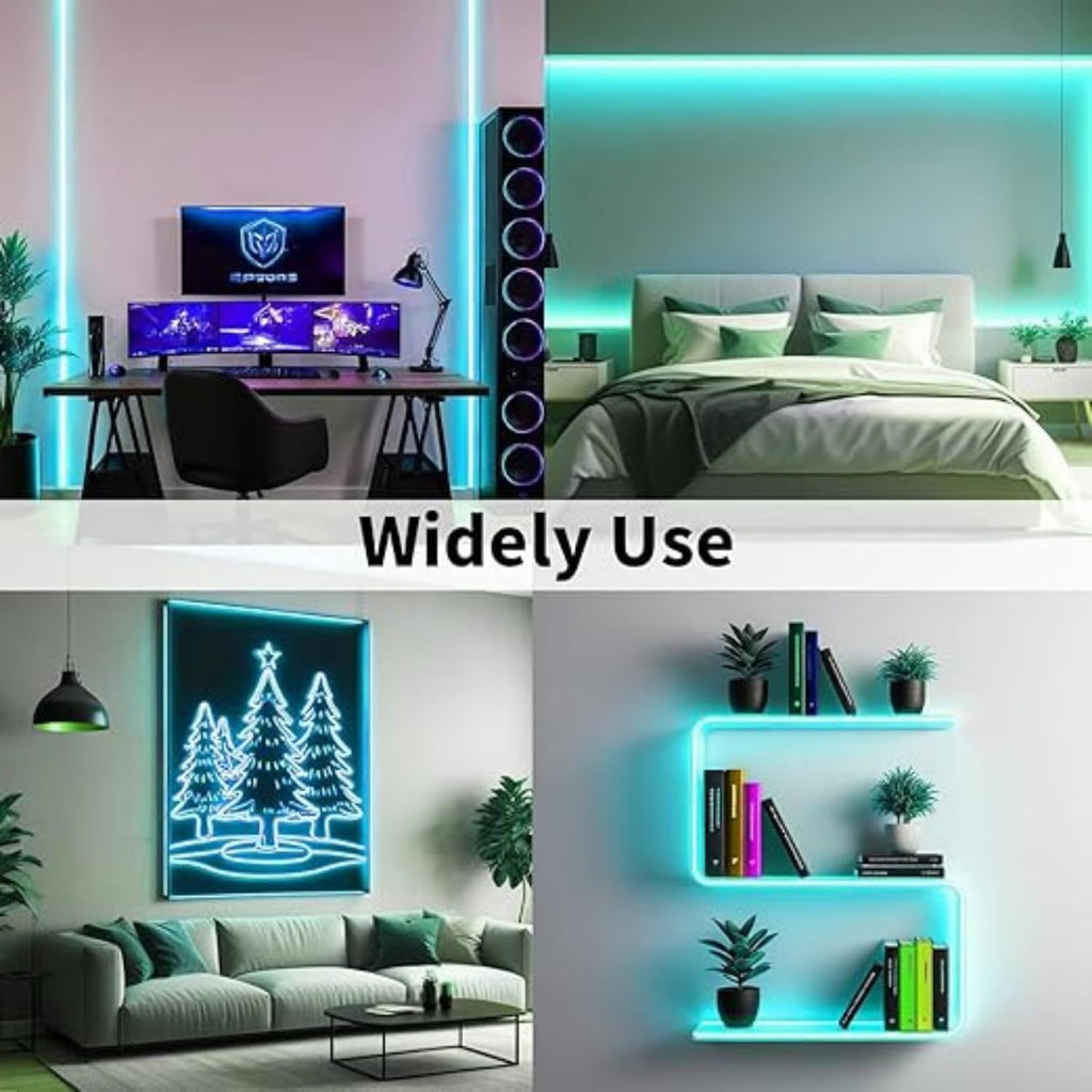 16.4 Feet Neon LED Strip Lights, with 12V Adapter, Waterproof IP65, Silicone Flexible Rope Light for Home Décor | Led Strip Lights | Neon Lights | Strip Lights | 5 Meter | (WARM-WHITE02)