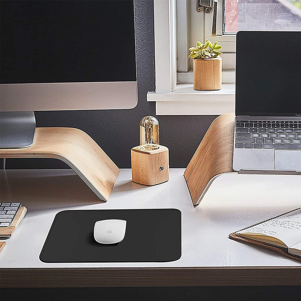 STRIFF Mousepad Mouse Mat 230X190X2mm Mouse Pad Gaming/Mouse pad for Laptop Non-Slip Rubber Base, Waterproof Surface, Premium-Textured, Compatible with Laser and Optical Mice(Black)(Pack of 2)
