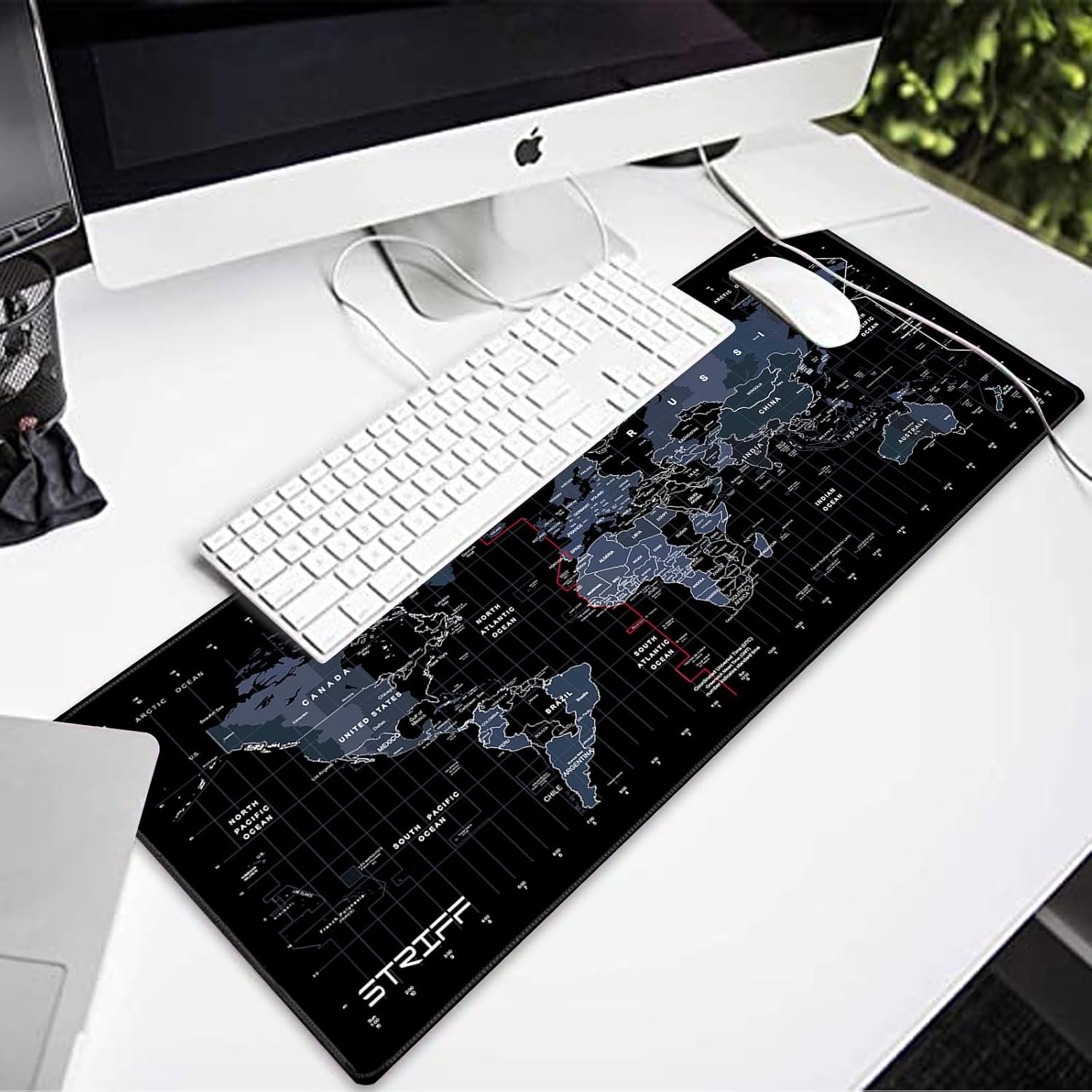 STRIFF Mousepad Mouse Mat 230X190X2mm Mouse Pad Gaming/Mouse pad for Laptop Non-Slip Rubber Base, Waterproof Surface, Premium-Textured, Compatible with Laser and Optical Mice(Black)(Pack of 2)