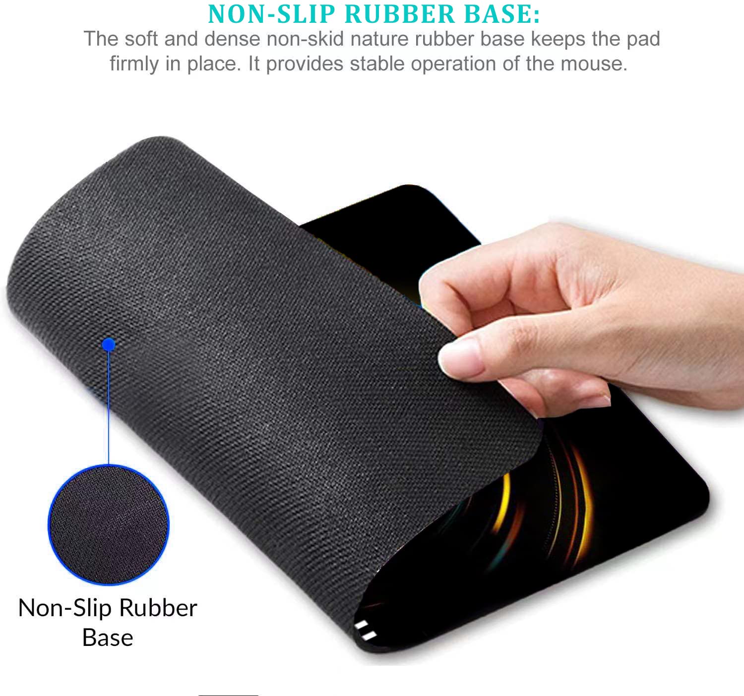 STRIFF Mousepad Mouse Mat 230X190X2mm Mouse Pad Gaming/Mouse pad for Laptop Non-Slip Rubber Base, Waterproof Surface, Premium-Textured, Compatible with Laser and Optical Mice(Black)(Pack of 2)