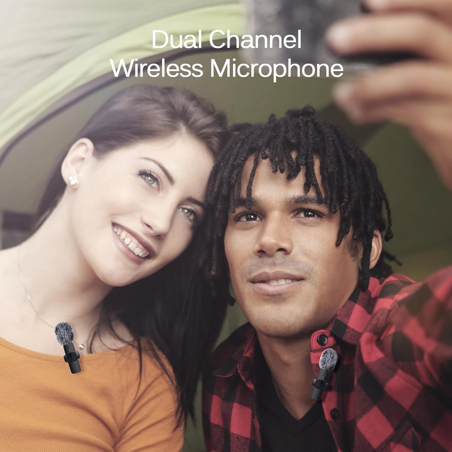 Elebase K9 Dual Wireless Lavalier Microphone for Android/iPhone – 3-in-1 Collar Mic with USB-C & Lightning Plug | Furry Windscreens | Noise Cancellation, Vlogging, YouTube, Interviews, Reels