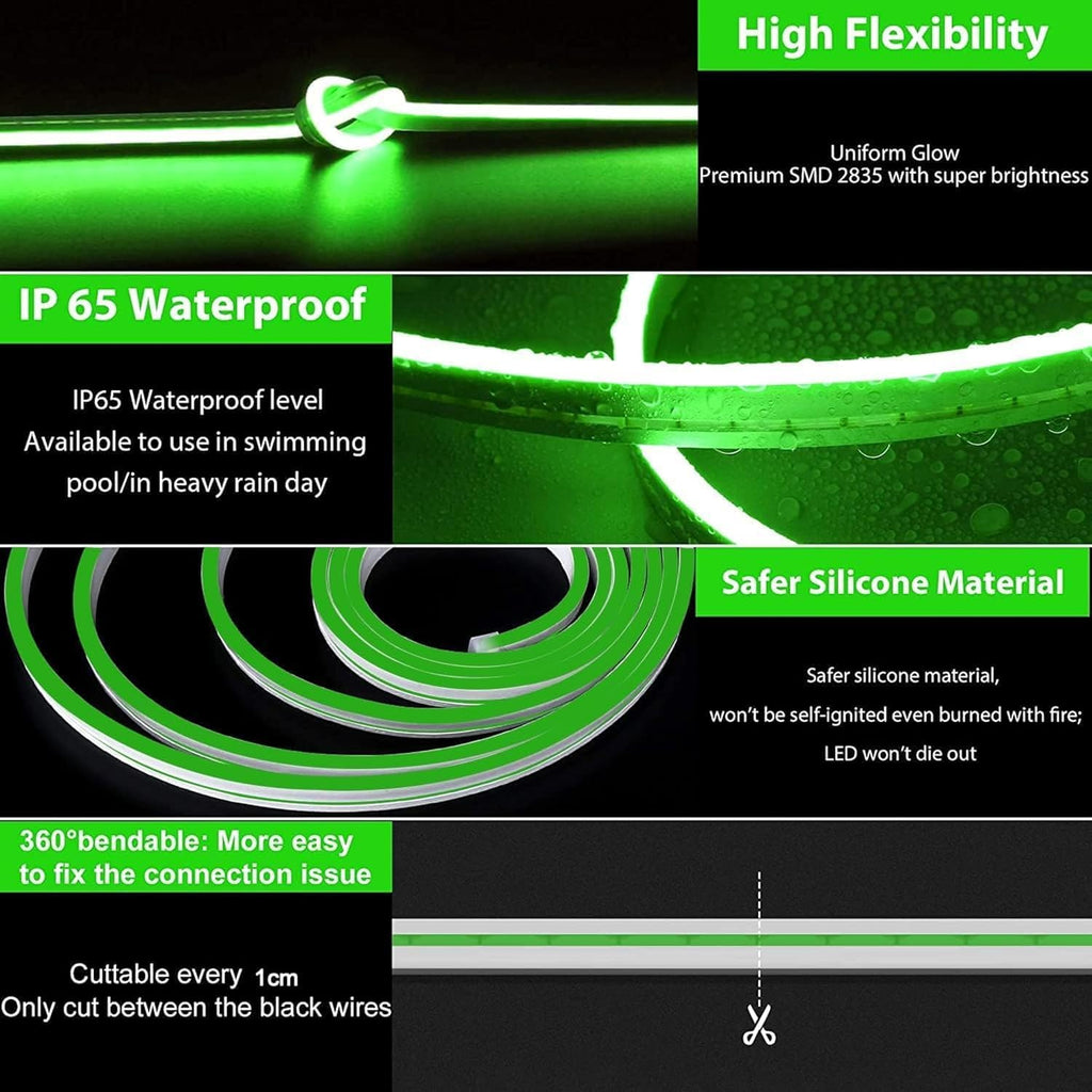 16.4 Feet Neon LED Strip Lights, with 12V Adapter, Waterproof IP65, Silicone Flexible Rope Light for Home Décor | Led Strip Lights | Neon Lights | Strip Lights | 5 Meter | (WARM-WHITE02)