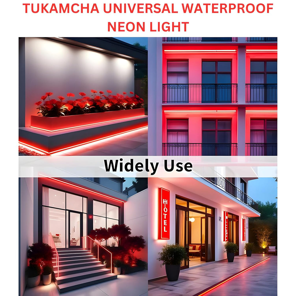 16.4 Feet Neon LED Strip Lights, with 12V Adapter, Waterproof IP65, Silicone Flexible Rope Light for Home Décor | Led Strip Lights | Neon Lights | Strip Lights | 5 Meter | (WARM-WHITE02)