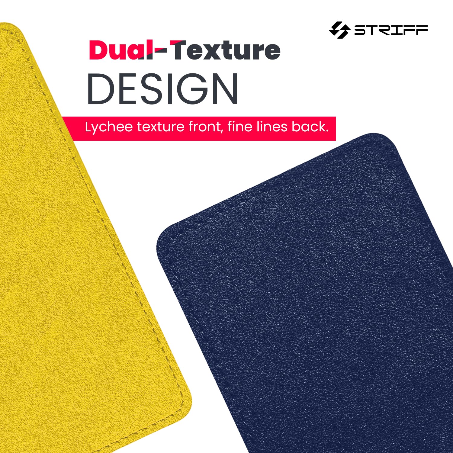 STRIFF Mousepad Mouse Mat 230X190X2mm Mouse Pad Gaming/Mouse pad for Laptop Non-Slip Rubber Base, Waterproof Surface, Premium-Textured, Compatible with Laser and Optical Mice(Black)(Pack of 2)