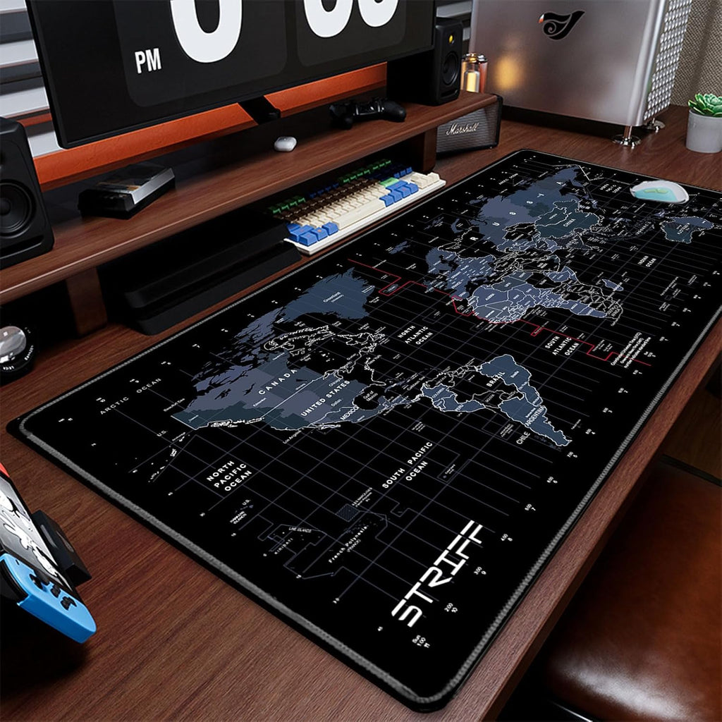 STRIFF Mousepad Mouse Mat 230X190X2mm Mouse Pad Gaming/Mouse pad for Laptop Non-Slip Rubber Base, Waterproof Surface, Premium-Textured, Compatible with Laser and Optical Mice(Black)(Pack of 2)