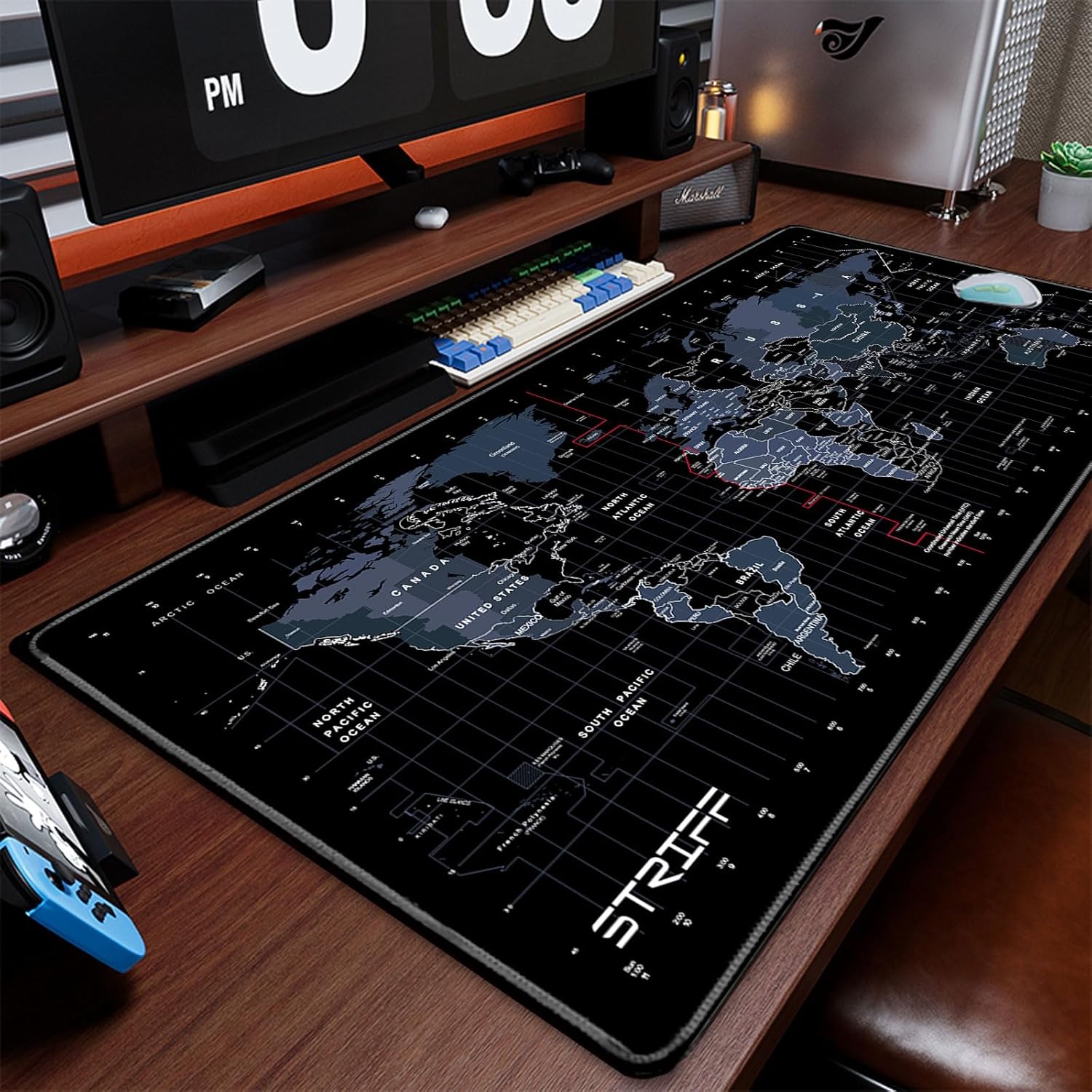 STRIFF Mousepad Mouse Mat 230X190X2mm Mouse Pad Gaming/Mouse pad for Laptop Non-Slip Rubber Base, Waterproof Surface, Premium-Textured, Compatible with Laser and Optical Mice(Black)(Pack of 2)
